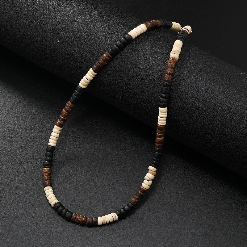 Coconut Shell Beaded Necklace – Eco-Friendly Boho Chic Jewelry for a Natural, Earthy Look