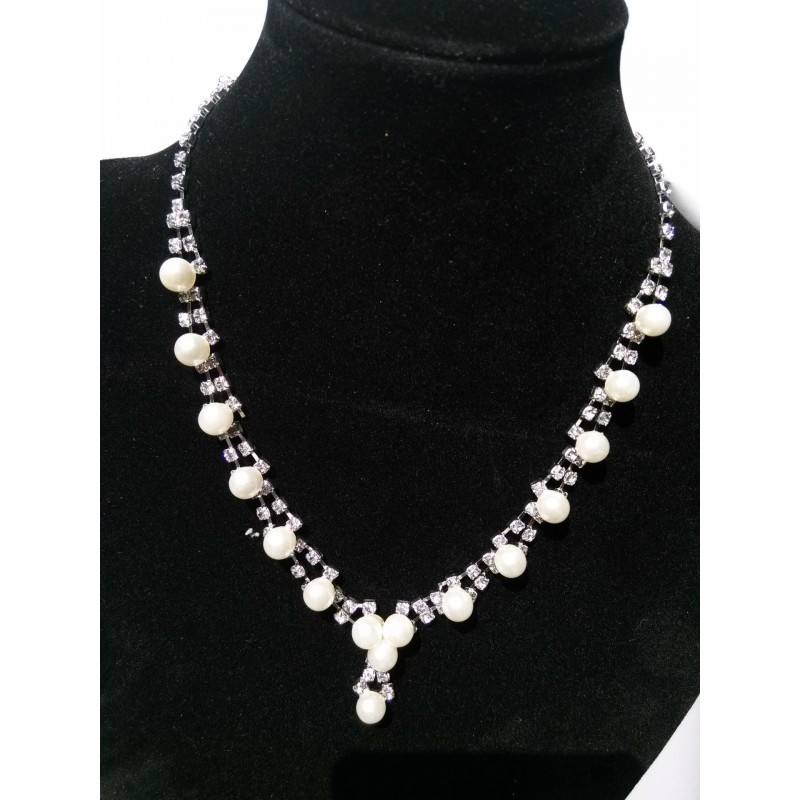 Drill Pearl Necklace and Earrings Set – Elegant Jewelry with Sparkling Drilled Pearls for a Timeless, Sophisticated Look