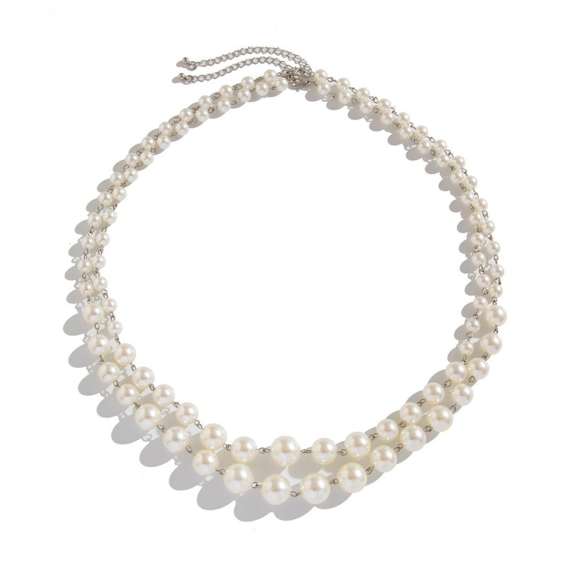 Elegant Jewelry Featuring Dual Lustrous Pearls and Delicate Clavicle Chain, Perfect for Adding Timeless Sophistication to Any Look