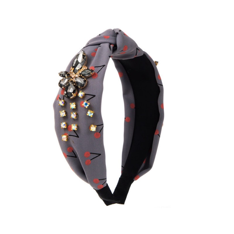 Cherry Print Fabric Headband with Mid-Knot Detail – Stylish Hair Accessory for Women