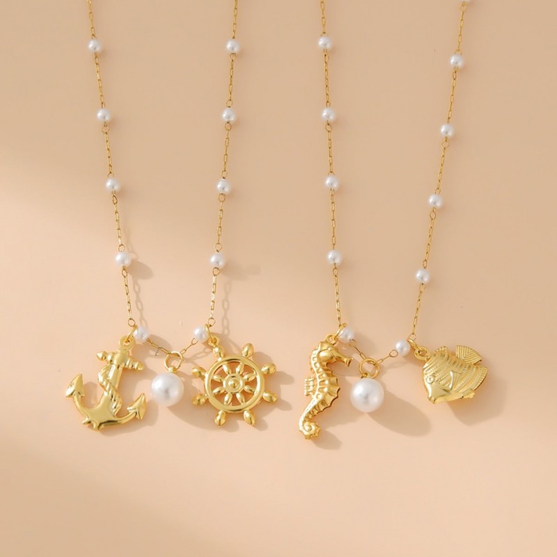 A Unique and Elegant Jewelry Piece Combining Nautical Charm with Sparkling Starfish Details for a Coastal-Inspired