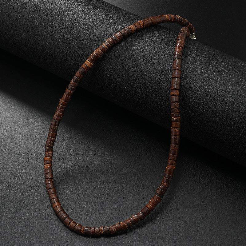 Coconut Shell Beaded Necklace – Eco-Friendly Boho Chic Jewelry for a Natural, Earthy Look