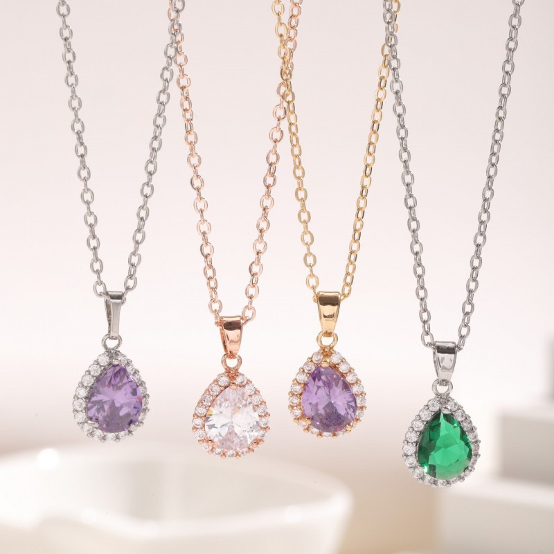 Fashion Water Drops Pendant Necklace, Radiant Tear...