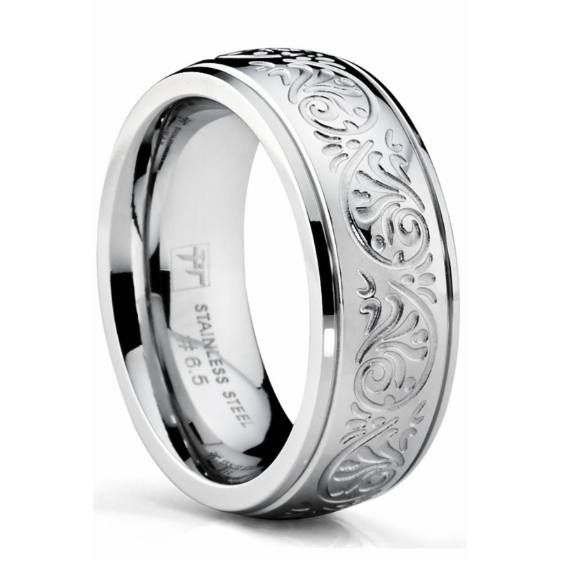 Womens Rings | Women's 7MM Stainless Steel Ring En...