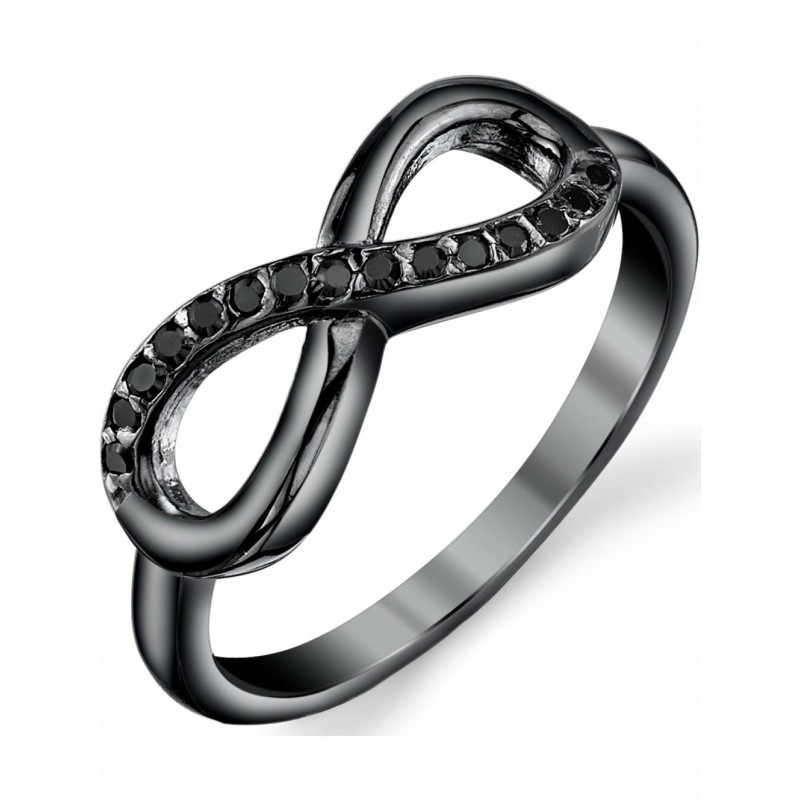 Womens Rings | Women's Black Sterling Silver 925 I...