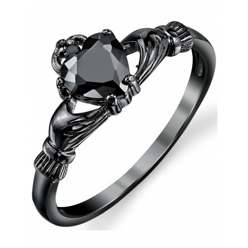 Womens Rings | Women's Black Sterling Silver Irish...