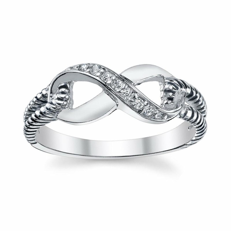 Women's 925 Sterling Silver Infinity Ring with Cubic Zirconia – Available in Sizes 5-10