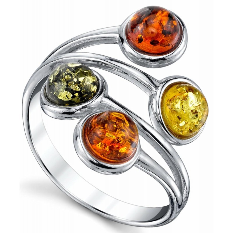 Womens Rings | Women's Sterling Silver Baltic Amber RingCabochon Cherry Honey Olive Cognac Sizes 5-9