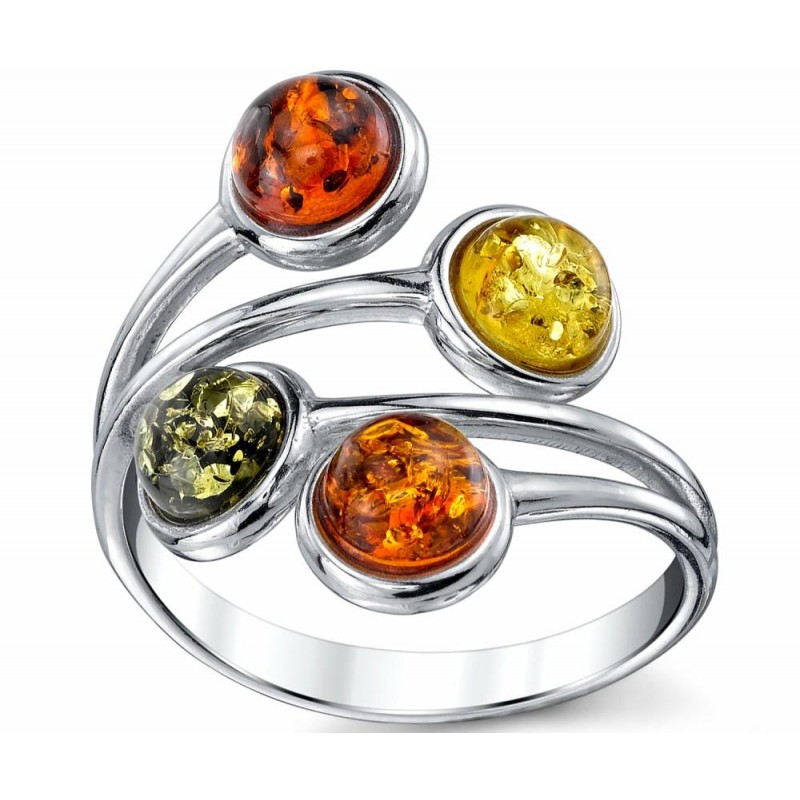 Womens Rings | Women's Sterling Silver Baltic Amber RingCabochon Cherry Honey Olive Cognac Sizes 5-9