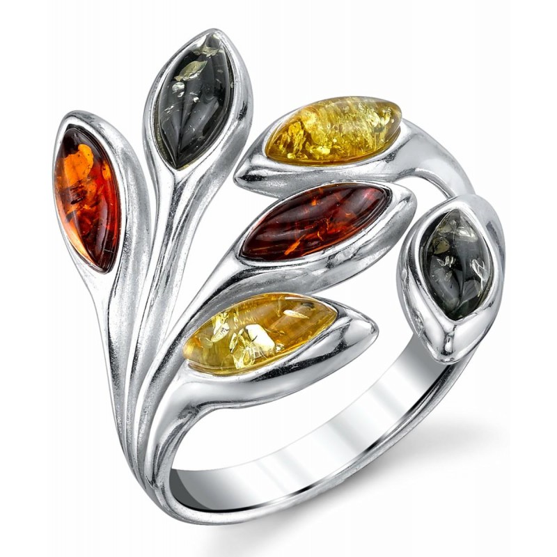 Womens Rings | Women's Sterling Silver Baltic Ambe...