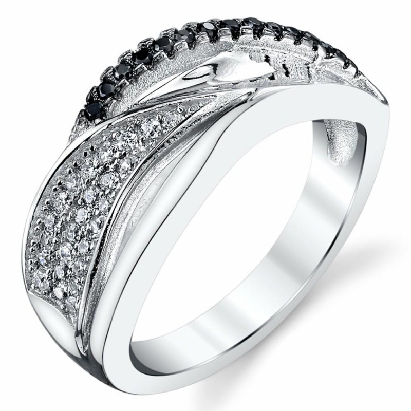 Womens Rings | Women's Sterling Silver Black White...